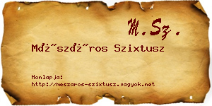 Mészáros Szixtusz névjegykártya